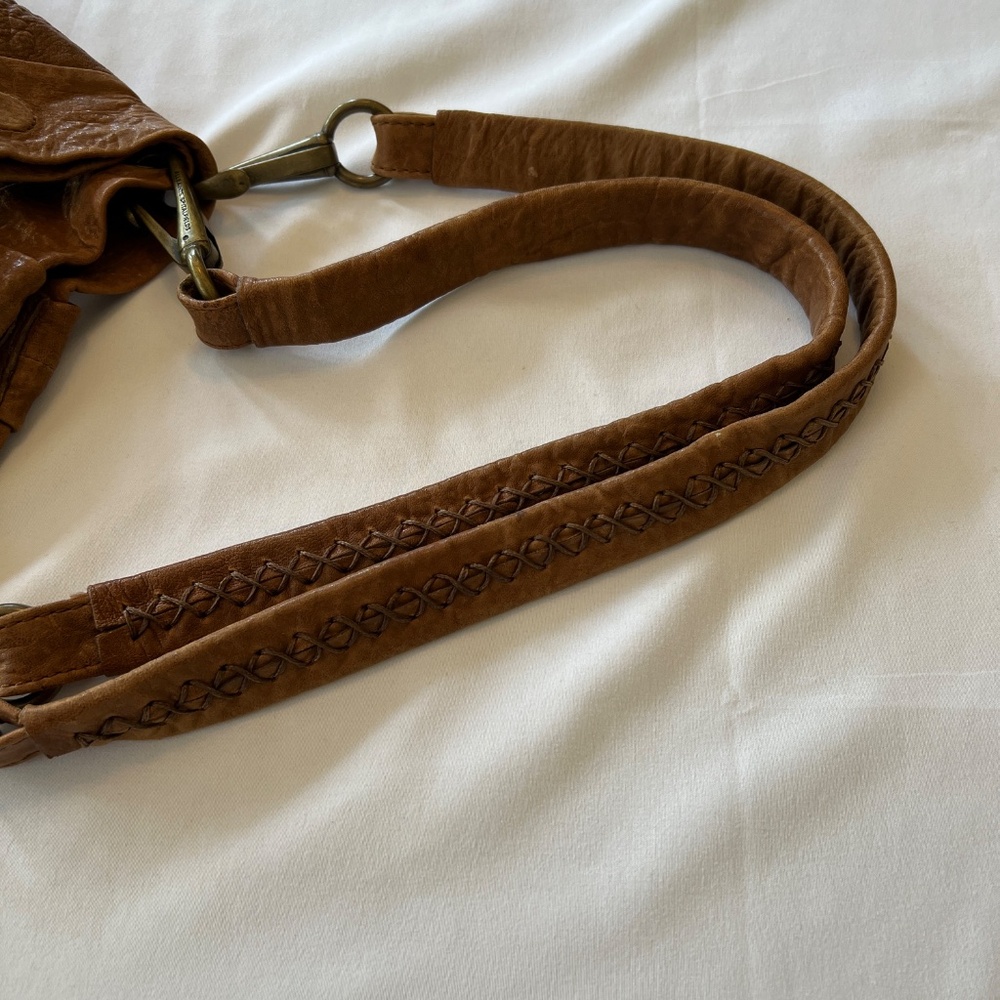 AllSaints Anatolian Washed Leather Hobo Shoulder Bag Brown Retail $298 - Picture 13 of 15